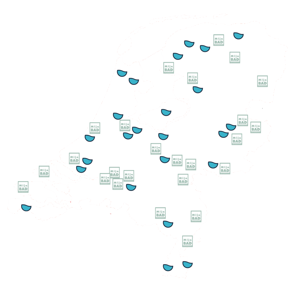 Landkaart Mijn BAD showrooms